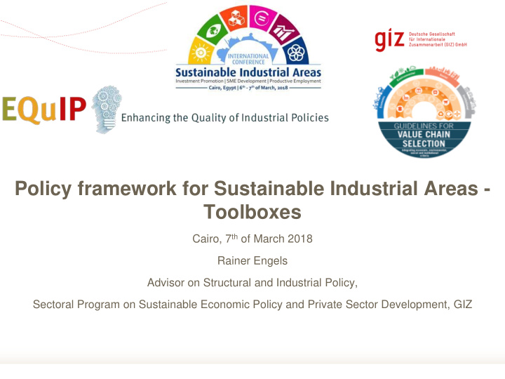 policy framework for sustainable industrial areas