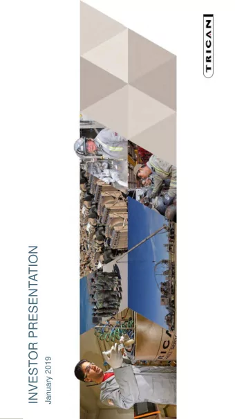 INVESTOR PRESENTATION  January 2019  FORWARD LOOKING STATEMENTS  This document contains statements