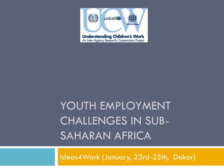 youth employment challenges in sub saharan africa