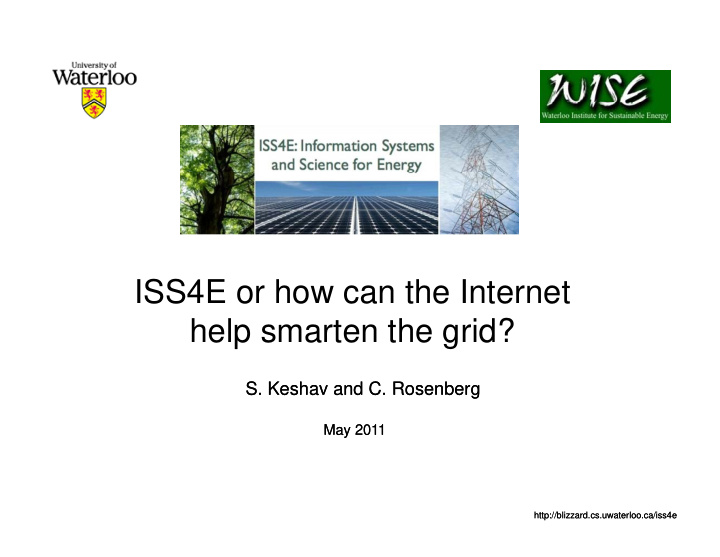 iss4e or how can the internet help smarten the grid