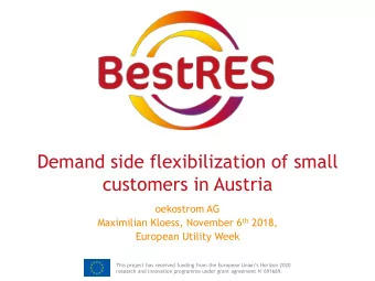 Demand side flexibilization of small  customers in Austria  oekostrom AG Maximilian Kloess,