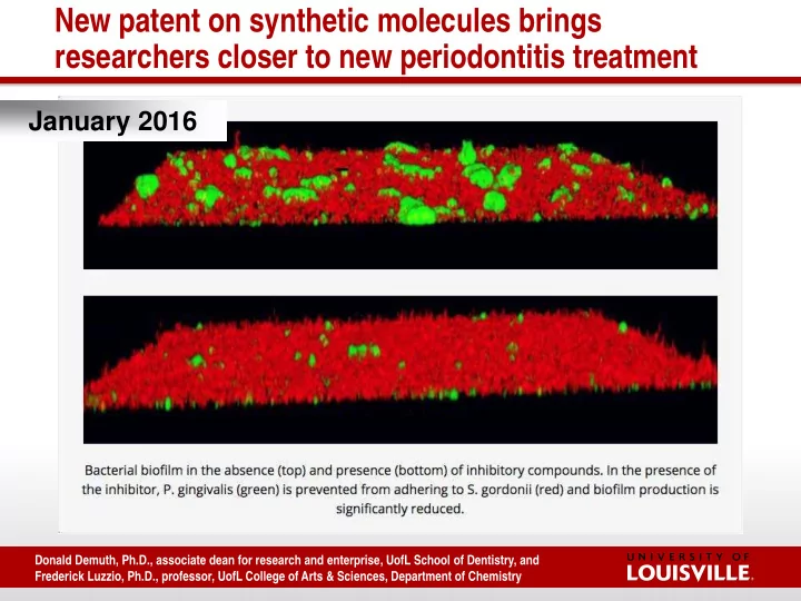 new patent on synthetic molecules brings researchers
