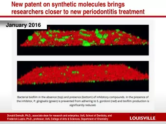 New patent on synthetic molecules brings  researchers closer to new periodontitis treatment