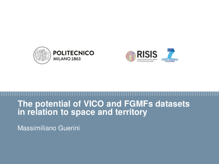 the potential of vico and fgmfs datasets