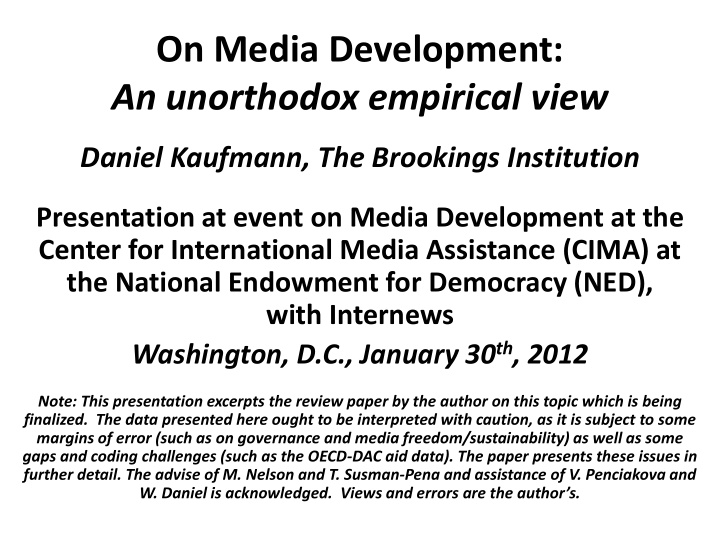 on media development an unorthodox empirical view