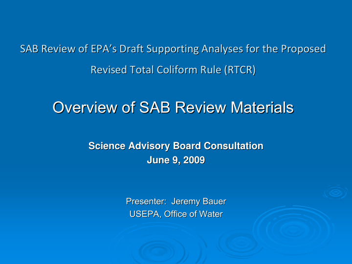 overview of sab review materials overview of sab review