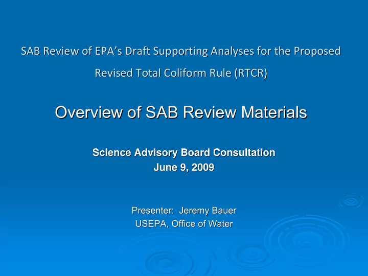 overview of sab review materials overview of sab review