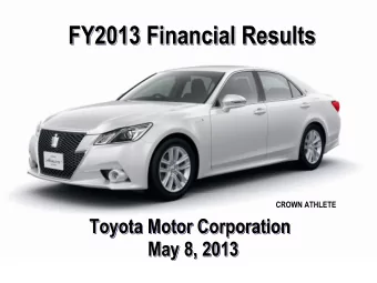 FY2013 Financial Results  FY2013 Financial Results  FY2013 Financial Results  CROWN ATHLETE  Toyota