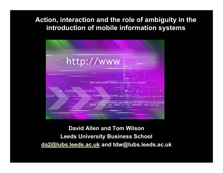 action interaction and the role of ambiguity in the