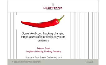 Some like it cool: Tracking changing  temperatures of interdisciplinary team  dynamics  Rebecca