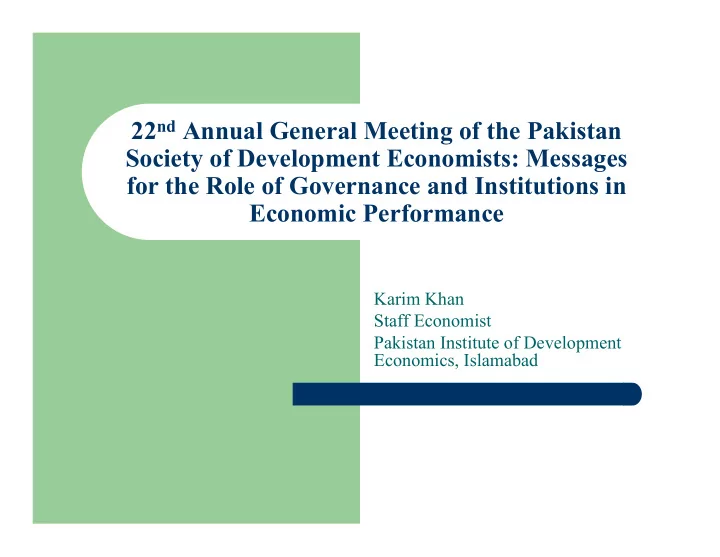 22 nd annual general meeting of the pakistan society of