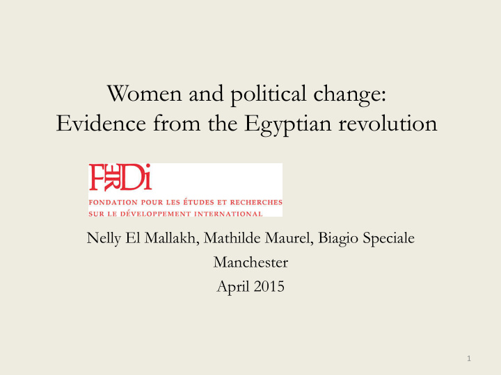 women and political change evidence from the egyptian