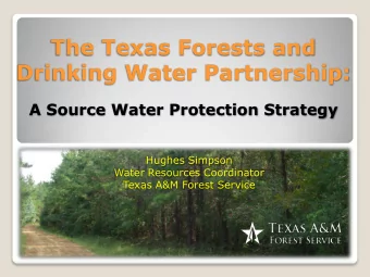 Drinking Water Partnership:  A Source Water Protection Strategy  Hughes Simpson  Water Resources