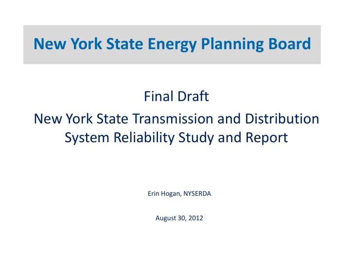 new york state energy planning board