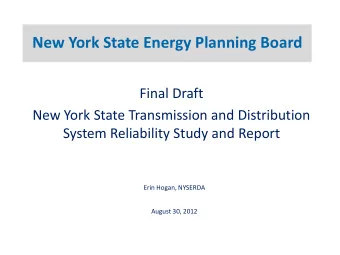New York State Energy Planning Board  Final Draft  New York State Transmission and Distribution