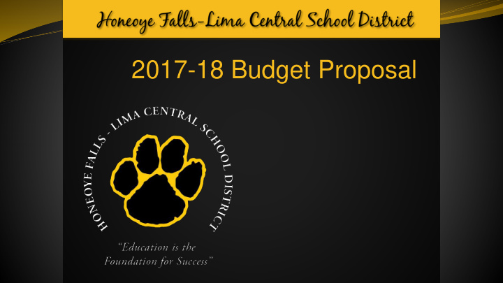 2017 18 budget proposal focus