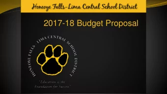 2017-18 Budget Proposal  Focus  Focus on a budget based on student  achievement  Focus on