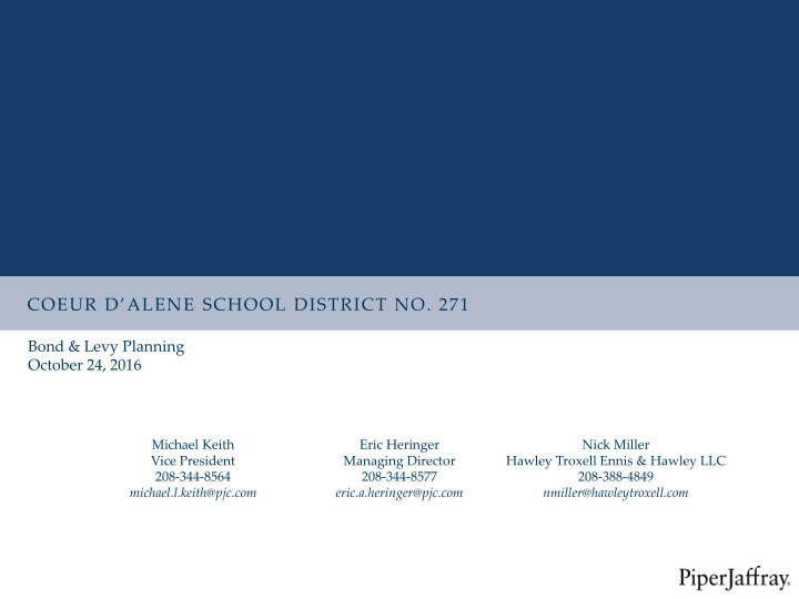 coeur d alene school district no 271