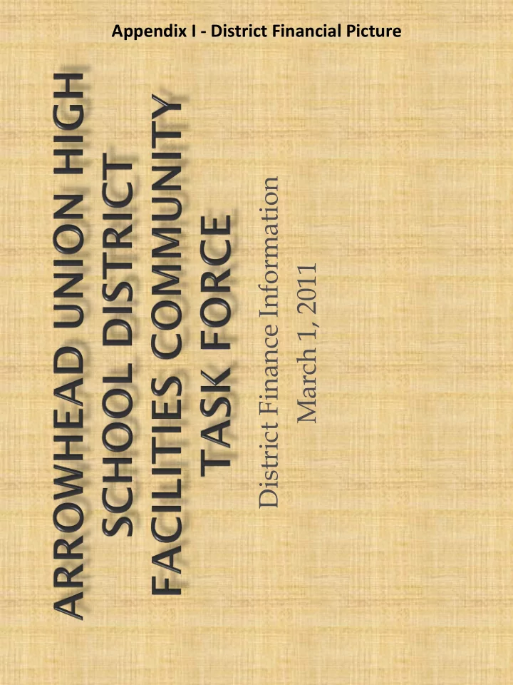 district finance information march 1 2011 2010 11