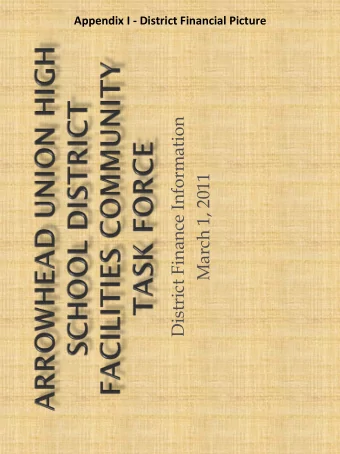 District Finance Information  March 1, 2011  2010-11 Expenditure Budget = $24,720,775  2010-11