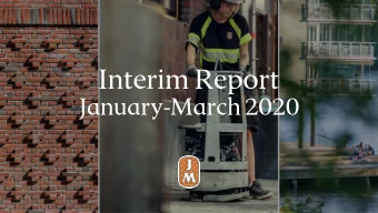 Interim Report  January-March 2020 JM Group 1)  Revenue: SEK 15.8 billion  Total assets: SEK 17.4