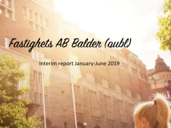 Company presentation, May 2018  Interim report January-June 2019    Acquisitions