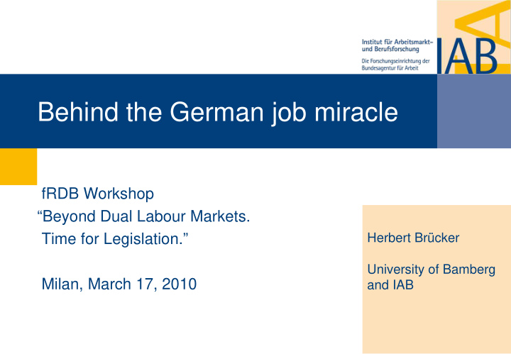behind the german job miracle