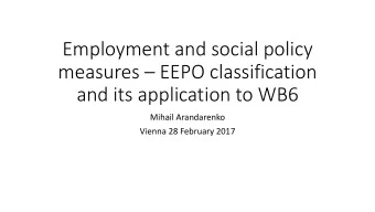 measures  EEPO classification  and its application to WB6  Mihail Arandarenko  Vienna 28