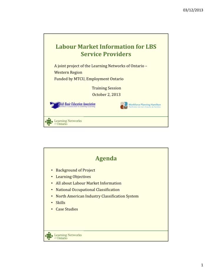 labour market information for lbs service providers