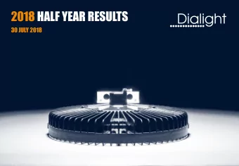 2018 HALF YEAR RESULTS  30 JULY 2018  KEY POINTS H1 2018  OPERATIONAL ISSUES HIGHEST PRIORITY IN H1
