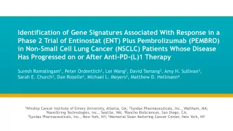 Identification of Gene Signatures Associated With Response in a  Phase 2 Trial of Entinostat (ENT)