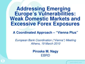 Addressing Emerging  Europes Vulnerabilities:  Weak Domestic Markets and  Excessive Forex