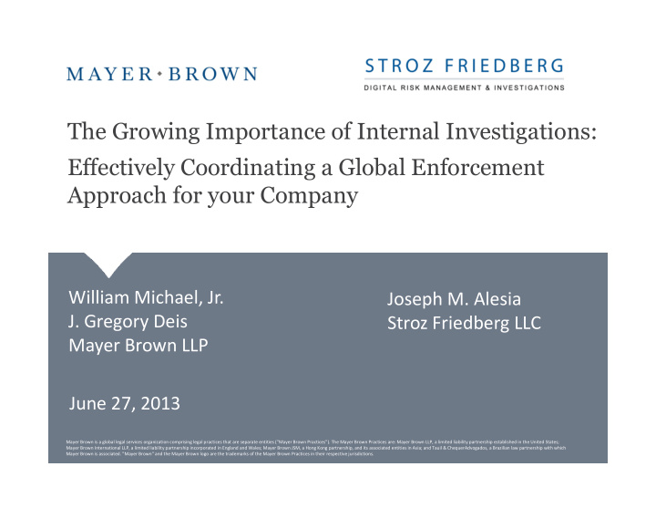 the growing importance of internal investigations