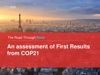 An assessment of First Results  from COP21  Road Through Paris: First Results from COP21  Meeting