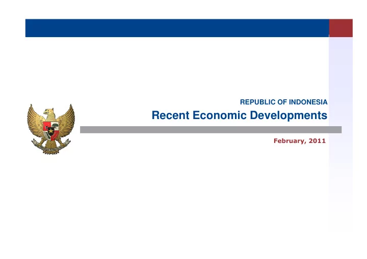 recent economic developments
