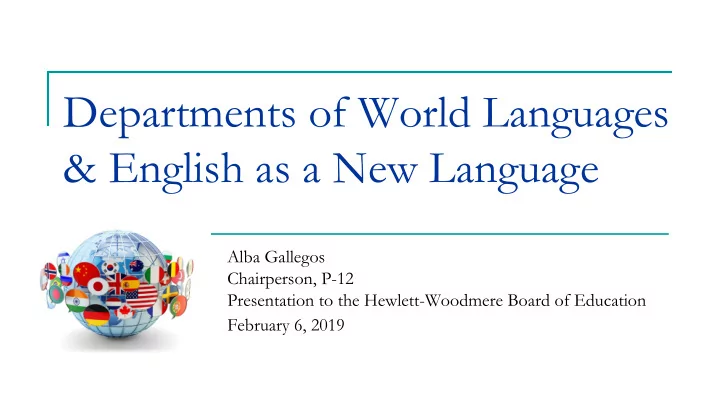 departments of world languages english as a new language