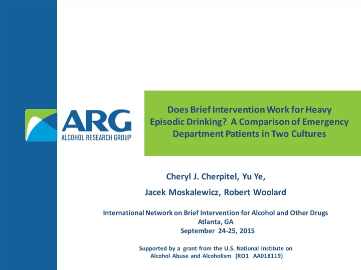 does brief intervention work for heavy episodic drinking