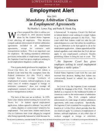 W  of a March 21, 2001 decision handed  in federal district court seeking to compel Adams  down by