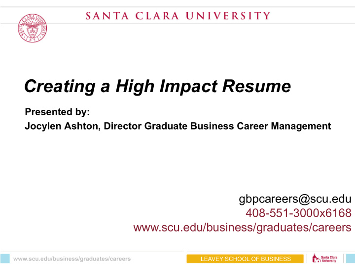 creating a high impact resume