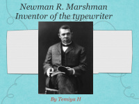 newman r marshman inventor of the typewriter