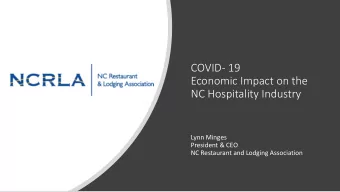 NC Hospitality Industry  Lynn Minges  President &amp; CEO  NC Restaurant and Lodging Association