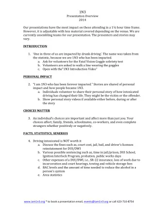 1N3    Presentation  Overview    2014      Our  presentations  have  the