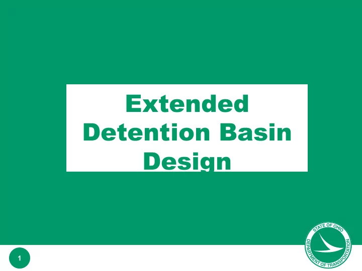 extended detention basin design