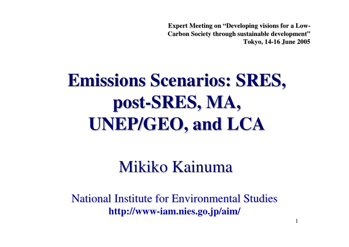 emissions scenarios sres emissions scenarios sres post