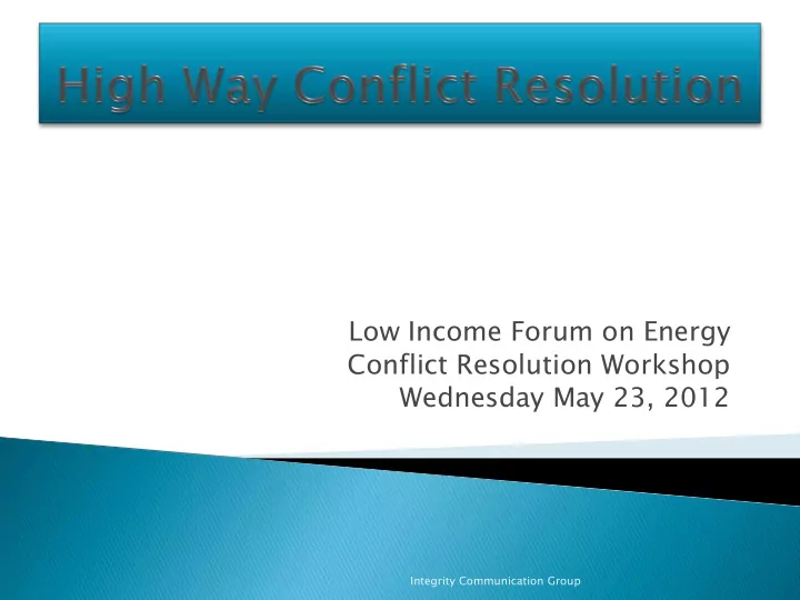 integrity communication group a difference of opinion or