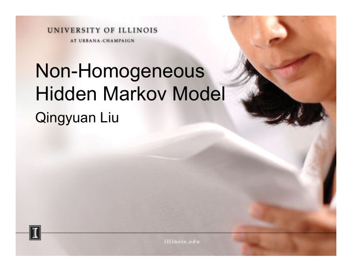 non homogeneous hidden markov model