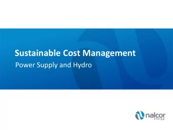 Sustainable Cost Management  Power Supply and Hydro  Hydro/Power Supply  Hydro  All regulated