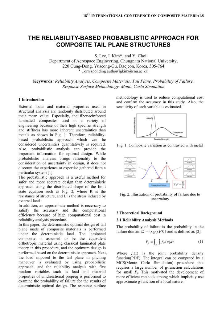 the reliability based probabilistic approach for