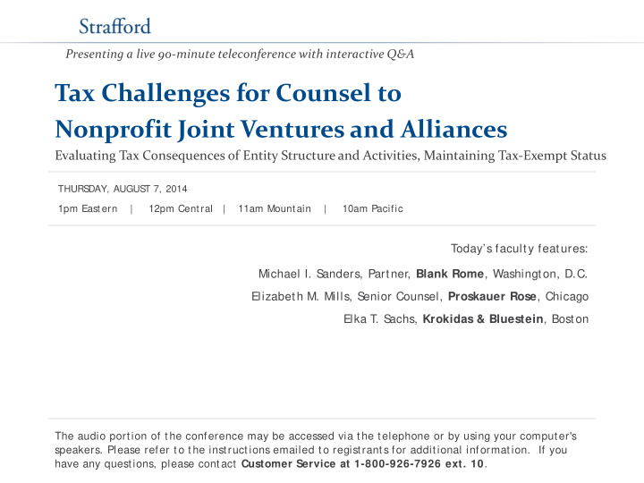 tax challenges for counsel to nonprofit joint ventures