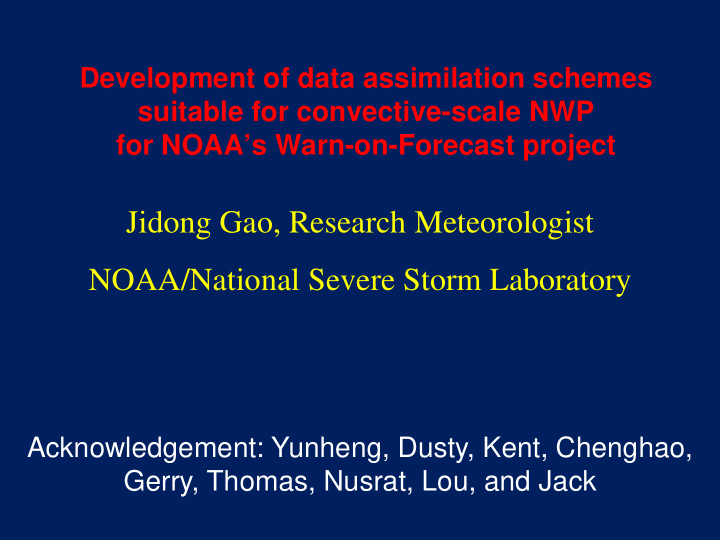 jidong gao research meteorologist noaa national severe